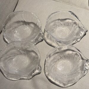 Set of Four art deco Clear Glass Bowls